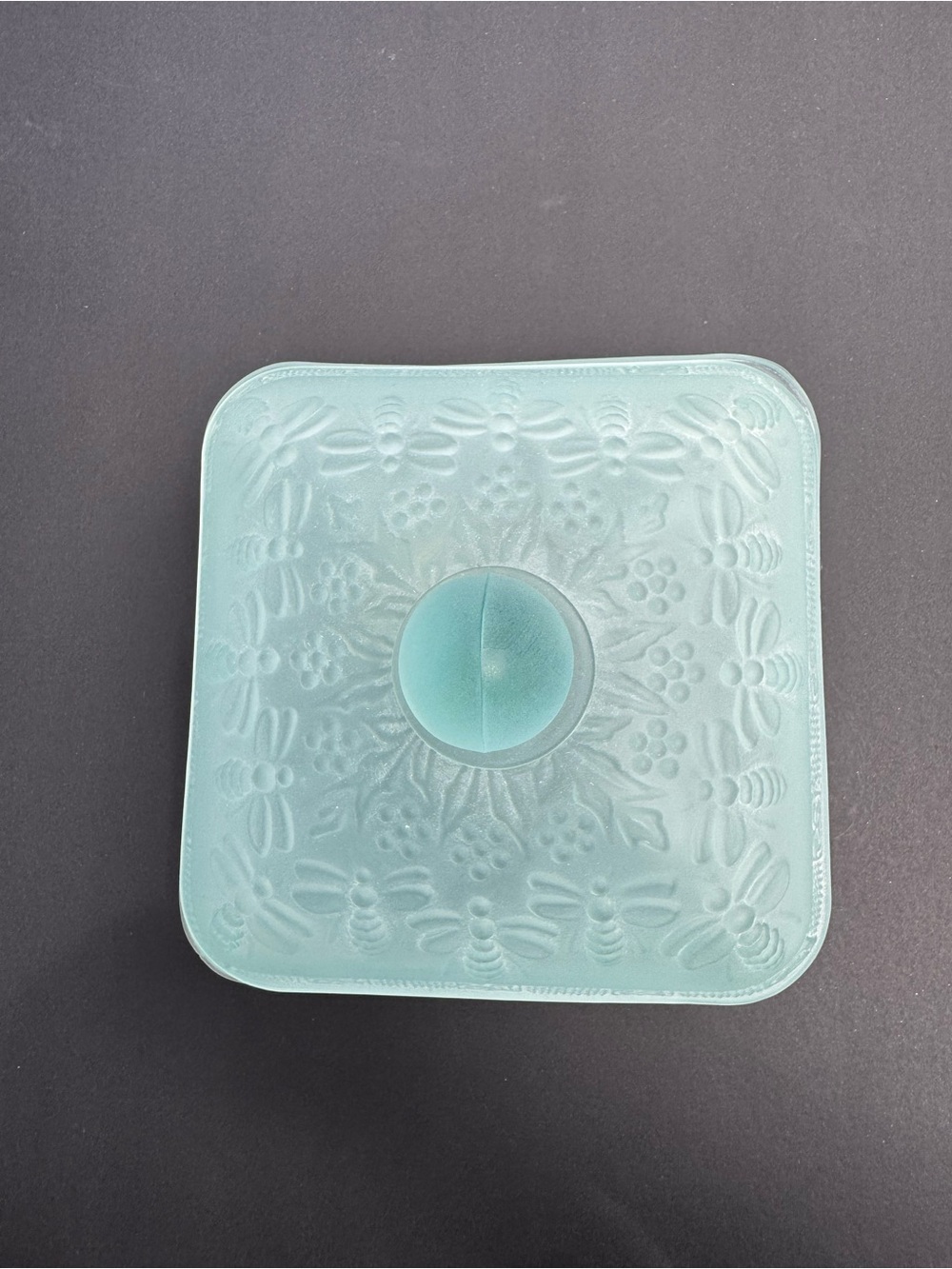 Vintage Rare Tiara Indiana Glass
Honey Bee Dish Frosted Blue - Picture 2 of 5